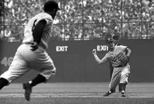 Don Zimmer throwing out Yogi Berra during the 1955 World Series. (www.ign.com)